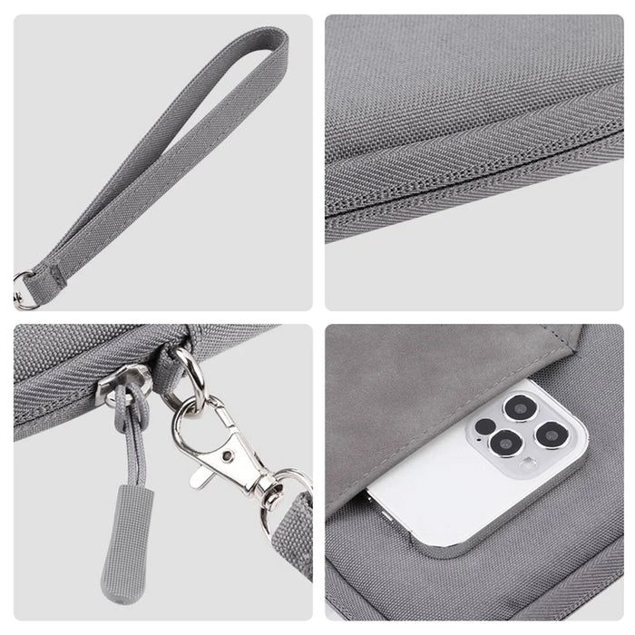 HAWEEL HWL7018 Zippered Carry Case for iPad 9.7-11 inch Scratch-Proof Tablets Sleeve Bag with Strap - Grey - 6