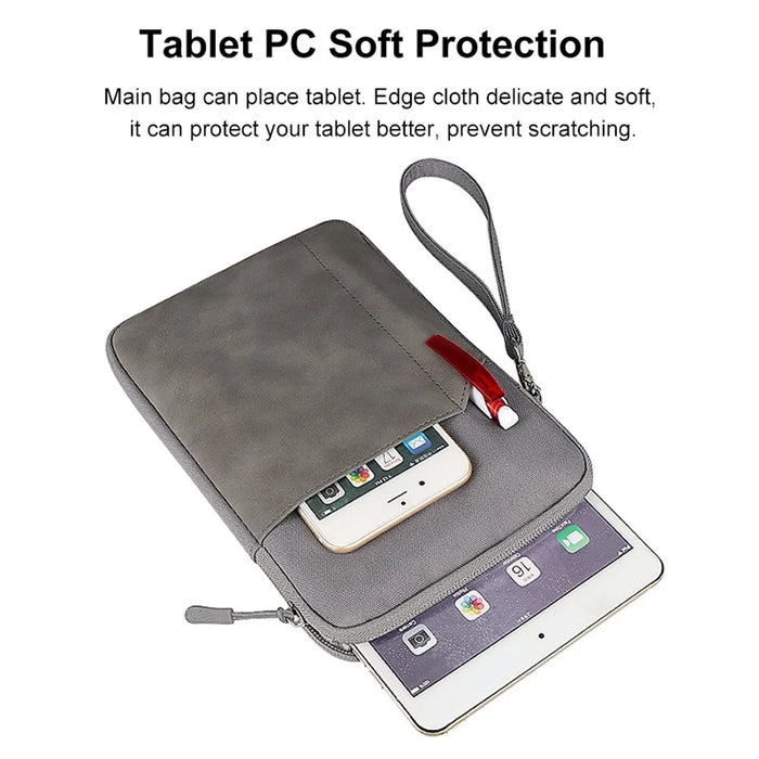 HAWEEL HWL7017 Shockproof Carry Case for iPad mini 7.9-8.4 inch Scratch Resistant Tablets Zippered Sleeve Bag with Outer Pouch - Grey - 5