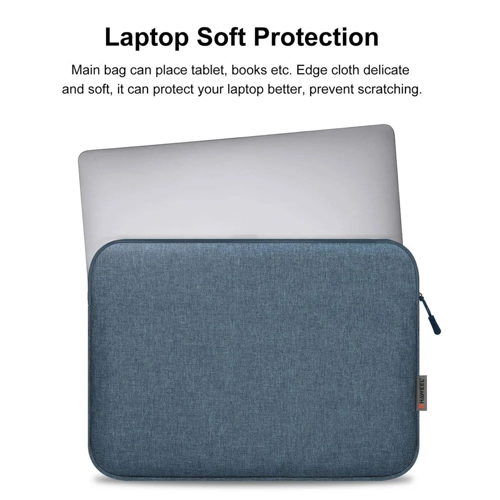 HAWEEL HWL7016 For Macbook Pro 15 inch (2016) / (2018-2019)  /  16 inch (2022) Shockproof Zippered Sleeve Bag Scratch Resistant Carry Case (40.5 x 29.5cm, 15-16.7 inch) - Blue - 4