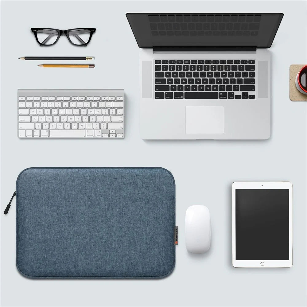 HAWEEL HWL7014 For MacBook 12-inch with Retina Display(2015) / MacBook Air 13 inch (2022) / (2020) / (2018) Anti-Scratch Carrying Case Protective Sleeve Bag (34 x 25cm, 12.5-13.5 inch) - Blue - 2