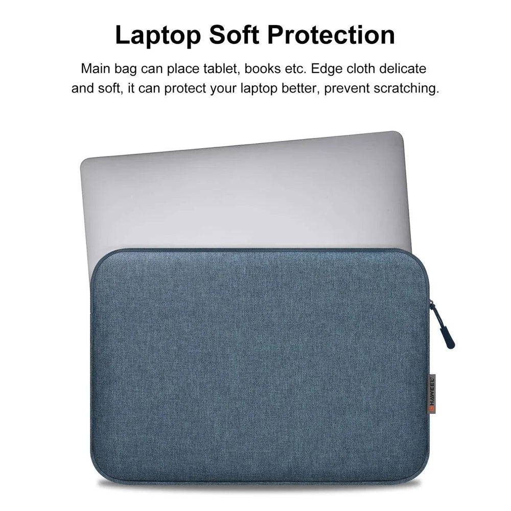 HAWEEL HWL7014 For MacBook 12-inch with Retina Display(2015) / MacBook Air 13 inch (2022) / (2020) / (2018) Anti-Scratch Carrying Case Protective Sleeve Bag (34 x 25cm, 12.5-13.5 inch) - Blue - 4