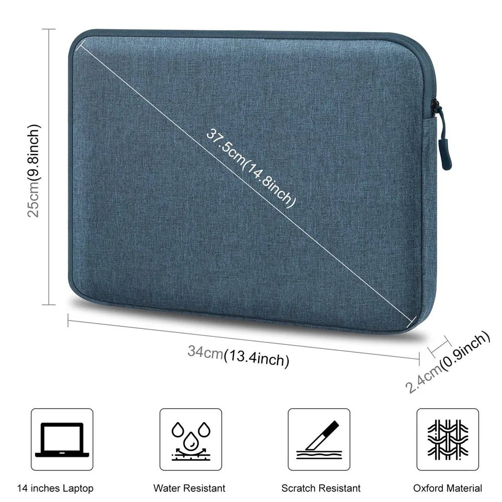 HAWEEL HWL7014 For MacBook 12-inch with Retina Display(2015) / MacBook Air 13 inch (2022) / (2020) / (2018) Anti-Scratch Carrying Case Protective Sleeve Bag (34 x 25cm, 12.5-13.5 inch) - Blue - 7