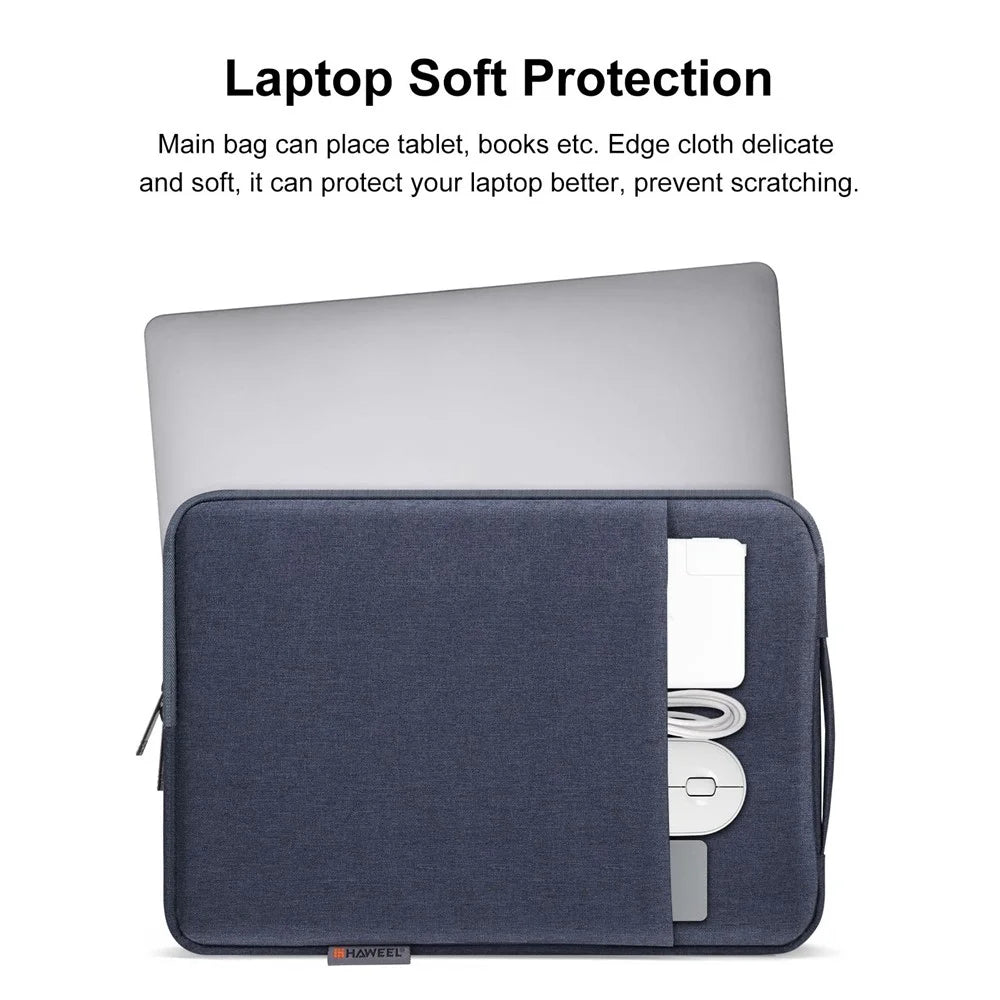 HAWEEL HWL7021 For 15-16.7 inch Macbook Pro 15 inch (2016) / (2018-2019)  /  16 inch (2022) Slim Carrying Case Shockproof Laptop Sleeve Bag with Handle - Blue - 4
