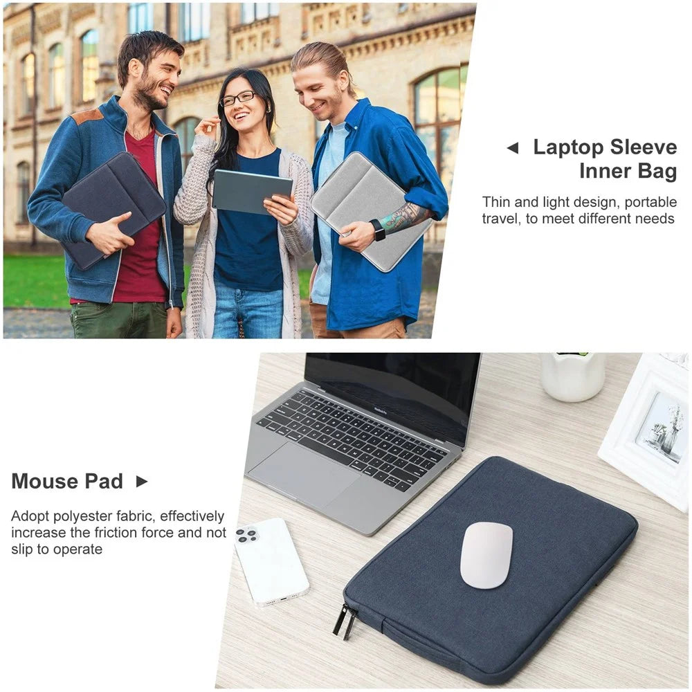 HAWEEL HWL7021 For 15-16.7 inch Macbook Pro 15 inch (2016) / (2018-2019)  /  16 inch (2022) Slim Carrying Case Shockproof Laptop Sleeve Bag with Handle - Blue - 6