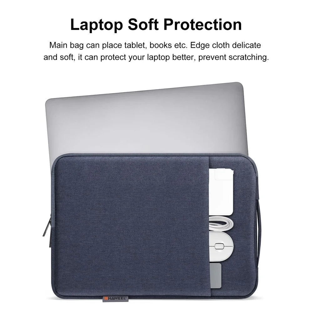 HAWEEL HWL7020 For 14-15 inch MacBook Pro 14 inch (2021) / 15 inch (2013) / (2016) Scratch Resistant Carrying Case Portable Sleeve Bag with Handle - Blue - 4