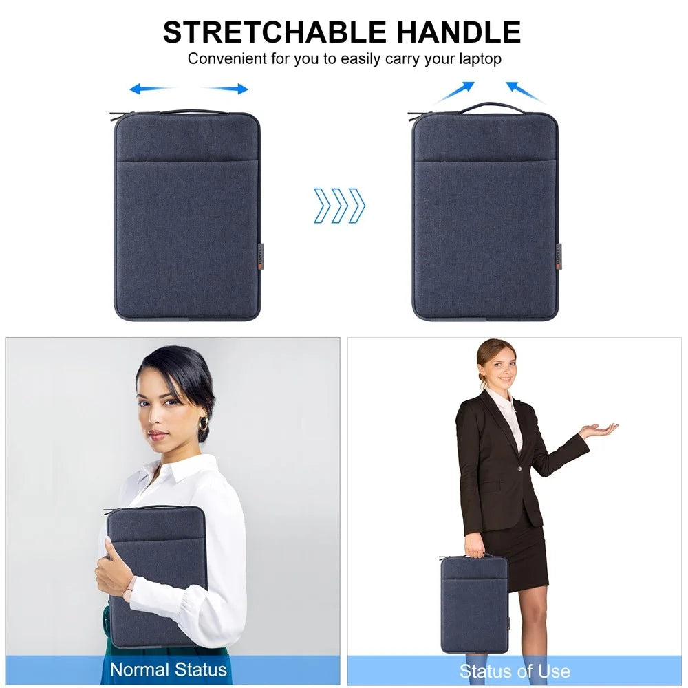 HAWEEL HWL7019 For 12.5-13.5 inch MacBook 12-inch with Retina Display(2015) / MacBook Air 13 inch (2022) / (2020) / (2018) Anti-Scratch Carrying Case Protective Sleeve Bag with Handle - Blue - 5