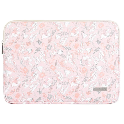 CANVASARTISAN G4-01 14-inch Notebook Splash Proof Protective Sleeve Flower and Leaves Print Laptop Portable Zipper Bag - 1