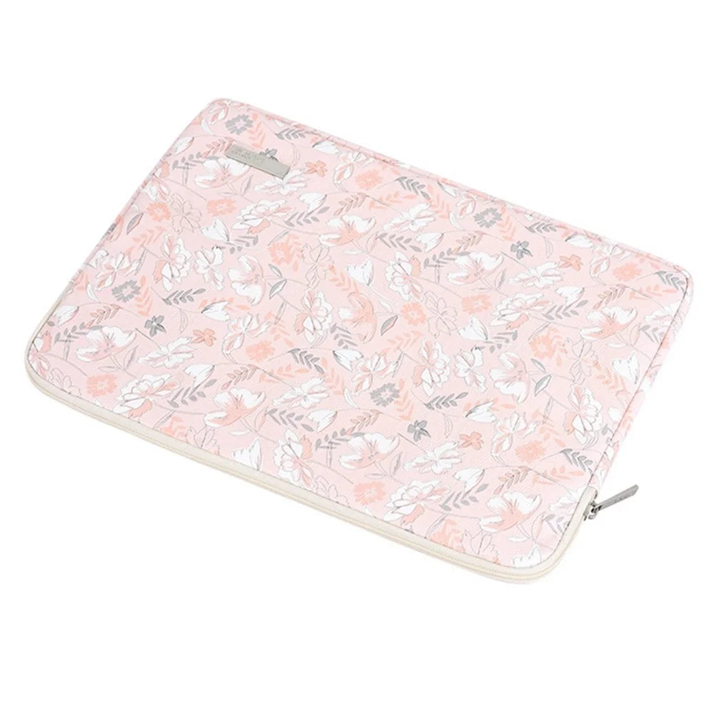 CANVASARTISAN G4-01 14-inch Notebook Splash Proof Protective Sleeve Flower and Leaves Print Laptop Portable Zipper Bag - 5