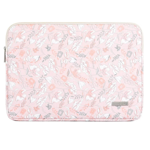 CANVASARTISAN G4-01 Water Repellent PU Leather Carrying Bag for 11-inch Laptop Flower and Leaves Print Notebook Protective Sleeve - 1
