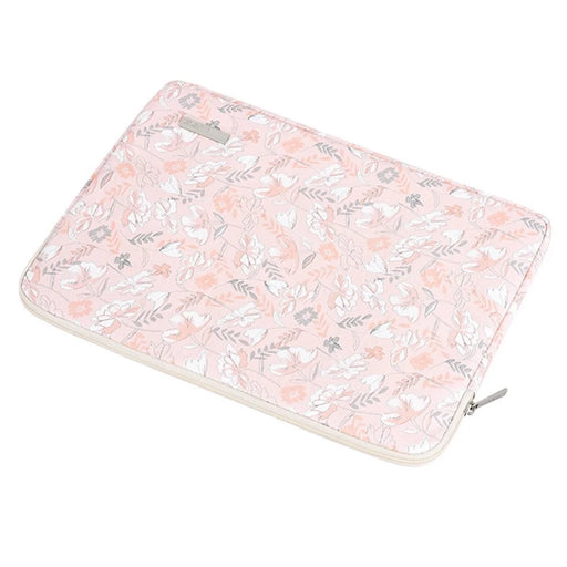 CANVASARTISAN G4-01 15-inch Laptop Shockproof Zipper Bag Flower and Leaves Print PU Leather Notebook Protective Sleeve - 1