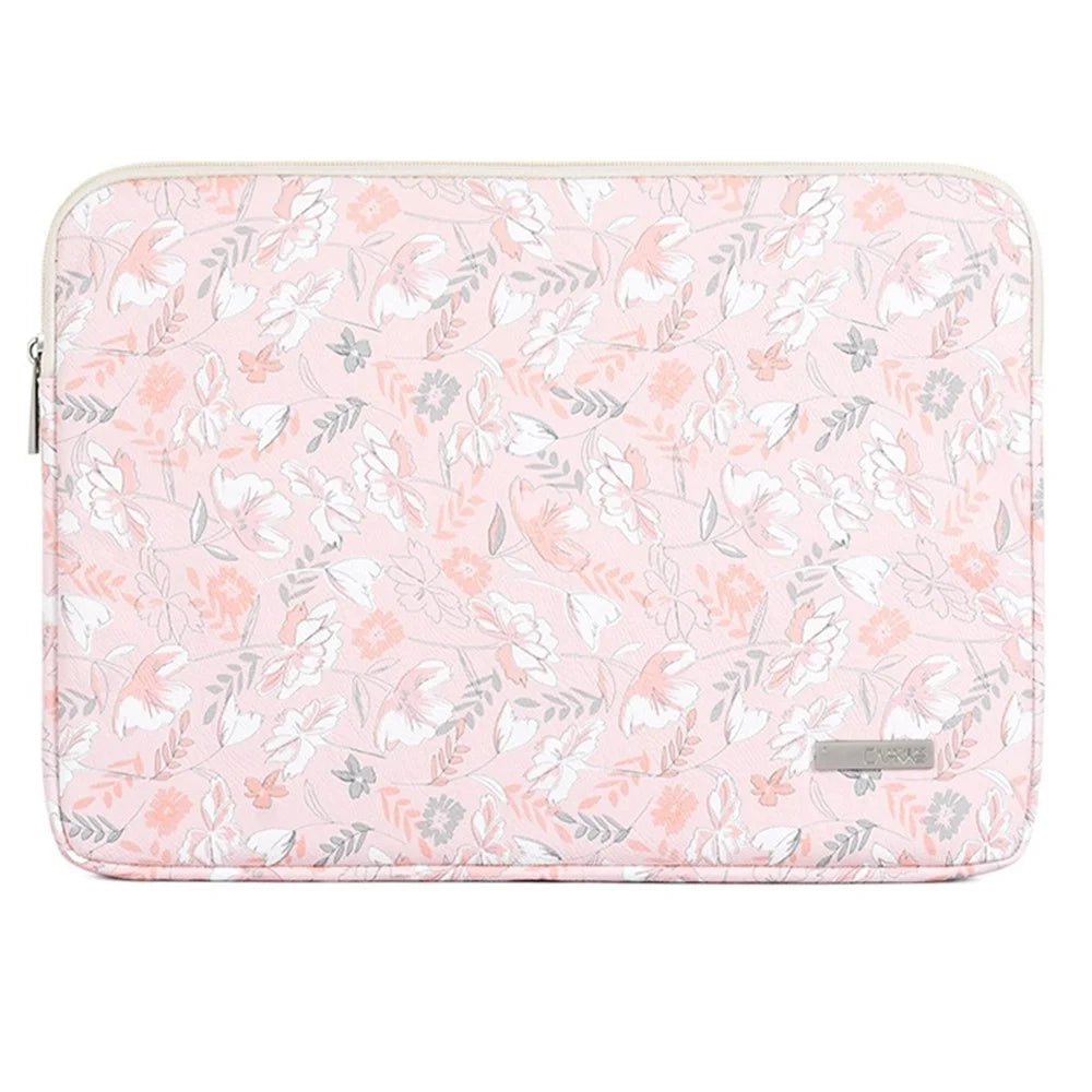 CANVASARTISAN G4-01 15-inch Laptop Shockproof Zipper Bag Flower and Leaves Print PU Leather Notebook Protective Sleeve - 2
