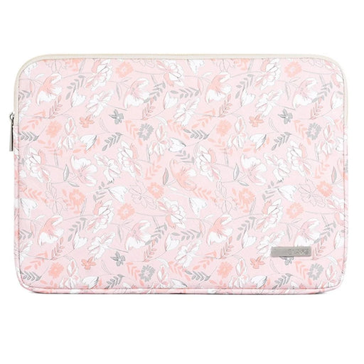 CANVASARTISAN G4-01 15-inch Laptop Shockproof Zipper Bag Flower and Leaves Print PU Leather Notebook Protective Sleeve - 2
