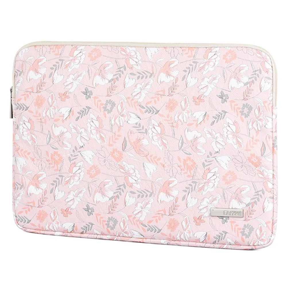CANVASARTISAN G4-01 13-inch Laptop PU Leather Storage Bag Flower and Leaves Print Notebook Protective Sleeve - 3