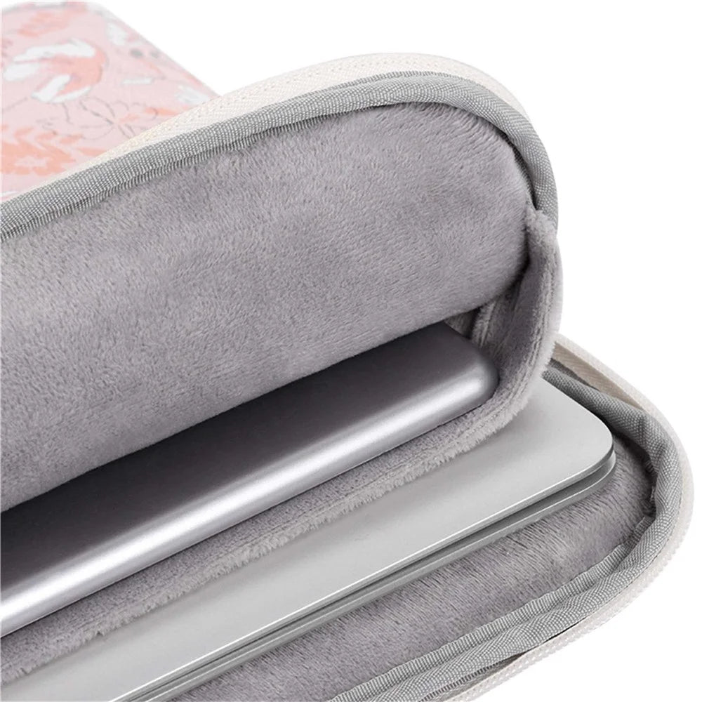 CANVASARTISAN G4-01 13-inch Laptop PU Leather Storage Bag Flower and Leaves Print Notebook Protective Sleeve - 5