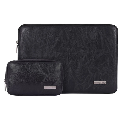 CANVASARTISAN  L38-T0311 Anti-Scratch Sleeve Bag for 13 inch PU Leather Laptops Carry Case Portable Slim Case with Small Bag - Black - 1