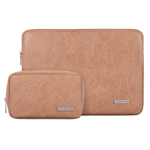 CANVASARTISAN  L38-T0311 PU Leather Sleeve Bag for 11 inch Laptops Anti-Scratch Carry Case Notebook Portable Slim Case with Small Bag - Khaki - 1