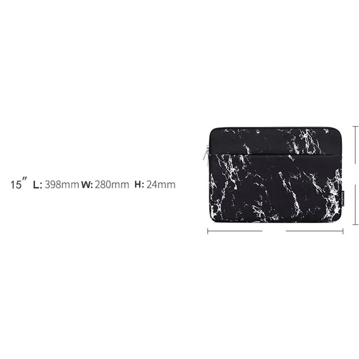 CANVASARTISAN H32-11 15-inch Laptop Portable Zipper Bag Anti-drop Printed Notebook Protective Sleeve - Black - 7