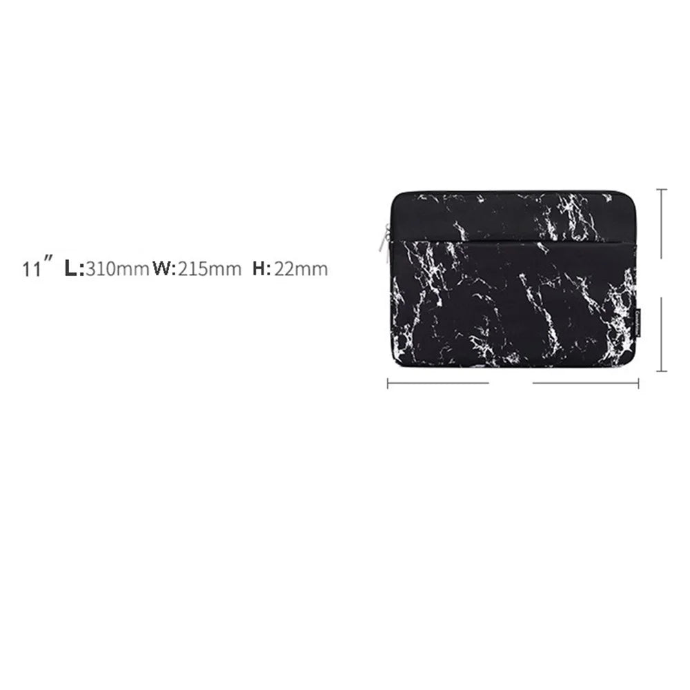 CANVASARTISAN H32-11 11-inch Laptop Carrying Bag Waterproof Printed Notebook Protective Sleeve with Front Pocket - Black - 7