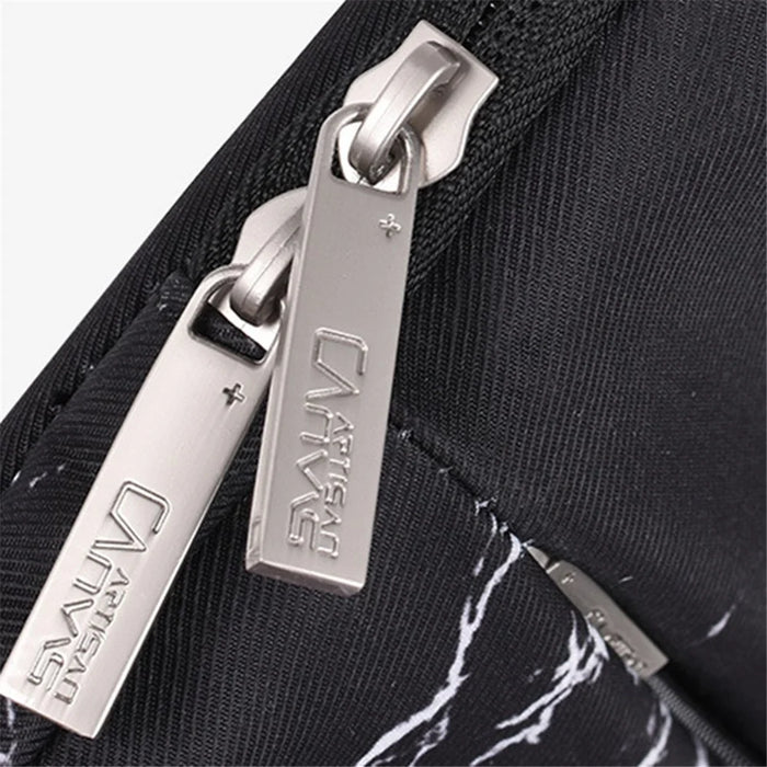 CANVASARTISAN H32-11 13-inch Laptop Zipper Pouch Slim Printed Carrying Bag Notebook Protective Sleeve - Black - 3