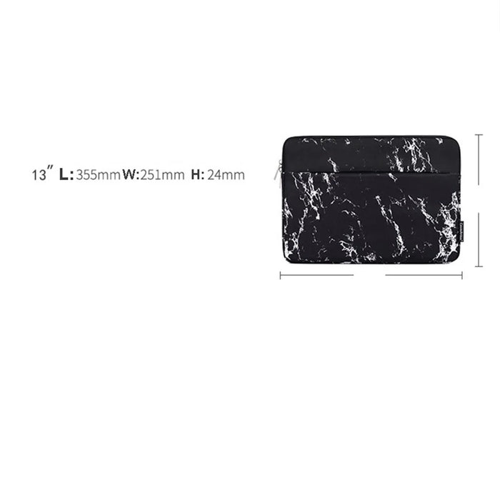 CANVASARTISAN H32-11 13-inch Laptop Zipper Pouch Slim Printed Carrying Bag Notebook Protective Sleeve - Black - 7