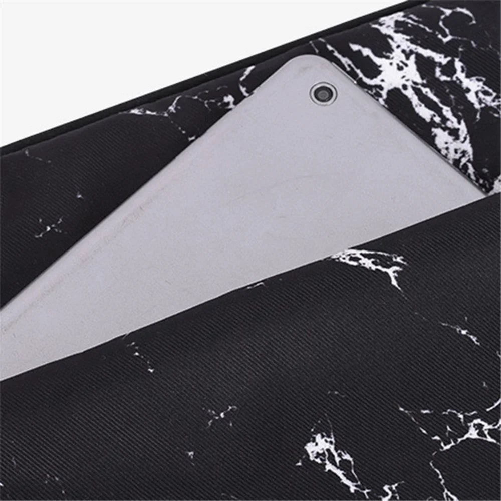 CANVASARTISAN H32-11 12-inch Laptop Printed Carrying Bag Shockproof Notebook Protective Sleeve - Black / Yellow - 4