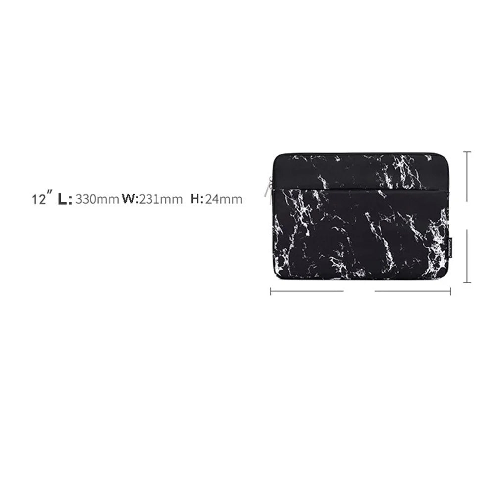 CANVASARTISAN H32-11 12-inch Laptop Printed Carrying Bag Shockproof Notebook Protective Sleeve - Black / Yellow - 7