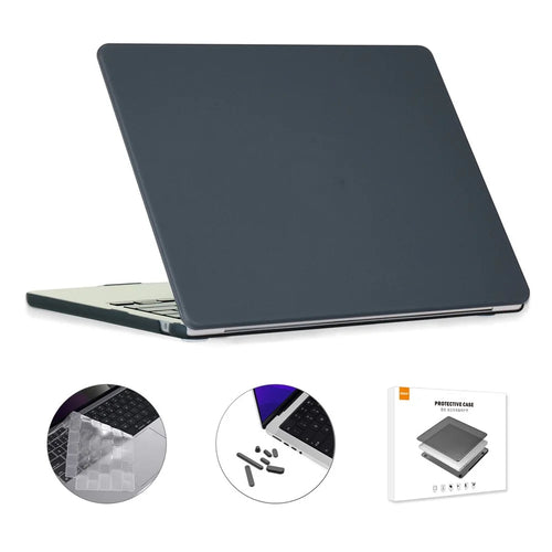 ENKAY HAT PRINCE for MacBook Air 13 inch (2026) A3449 / (2025) A3240 / (2024) A3113 / (2022) A2681 (EU) Cover with Keyboard Film and Plugs - Black - 1