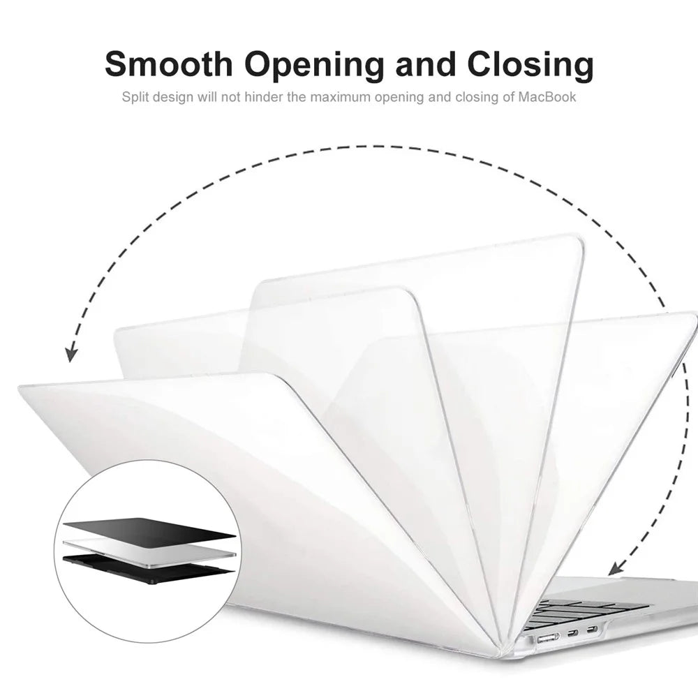 ENKAY HAT PRINCE for MacBook Air 13 inch (2026) A3449 / (2025) A3240 / (2024) A3113 / (2022) A2681 (A2681)(EU) Crystal Laptop Cover + Slim TPU Keyboard Film - White - 2