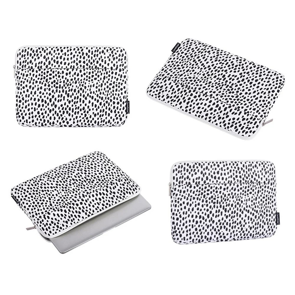 CANVASARTISAN H36-11 13-inch Laptop Zipper Pouch Black Spotted Notebook Protective Sleeve Carrying Bag - 4