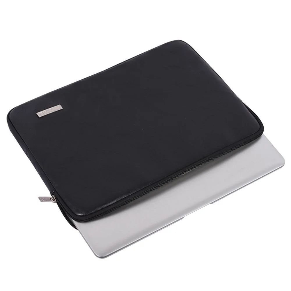 CANVASARTISAN  L38-T0311 PU Leather Carrying Case for 14 inch Portable Sleeve Bag Laptops Slim Case with Small Bag - Black - 2