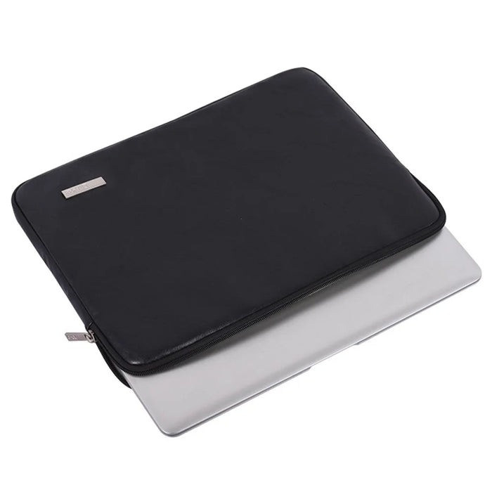CANVASARTISAN  L38-T0311 PU Leather Sleeve Bag for 15 inch Portable Carrying Case with Small Bag Laptops Shockproof Protector - Black - 2