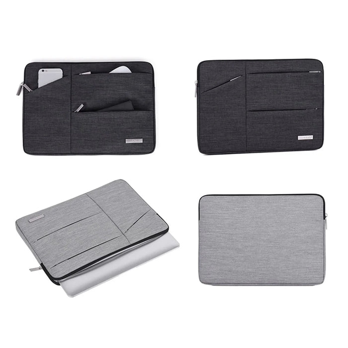 CANVASARTISAN L2-08 13-inch Notebook Carrying Bag Shockproof Waterproof Laptop Zipper Sleeve Bag (No Handle) - Grey - 7