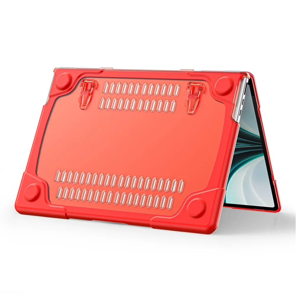 Laptop Case for MacBook Air 13 inch (2026) A3449 / (2025) A3240 / (2024) A3113 / (2022) A2681 Protective Case Notebook Computer Anti-Scratch Cover with Stand - Red - 5