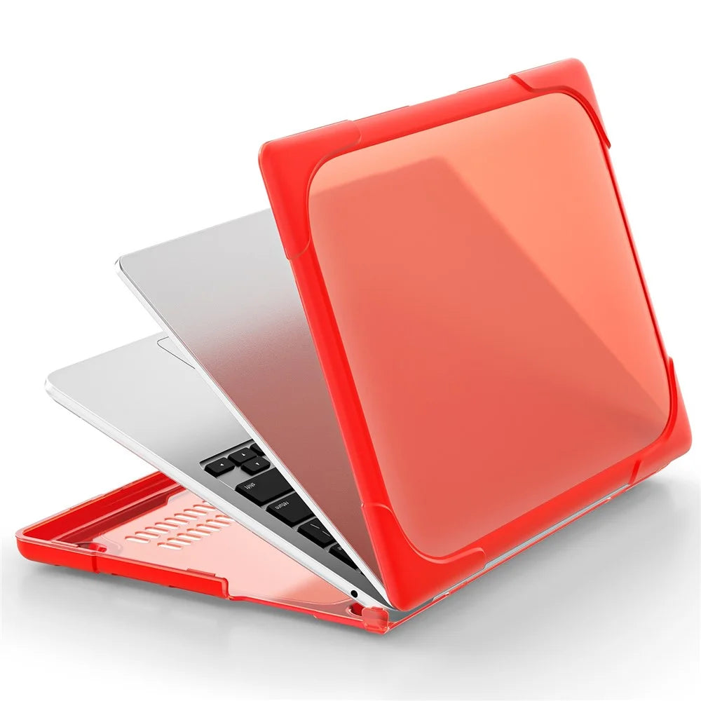 Laptop Case for MacBook Air 13 inch (2026) A3449 / (2025) A3240 / (2024) A3113 / (2022) A2681 Protective Case Notebook Computer Anti-Scratch Cover with Stand - Red - 7