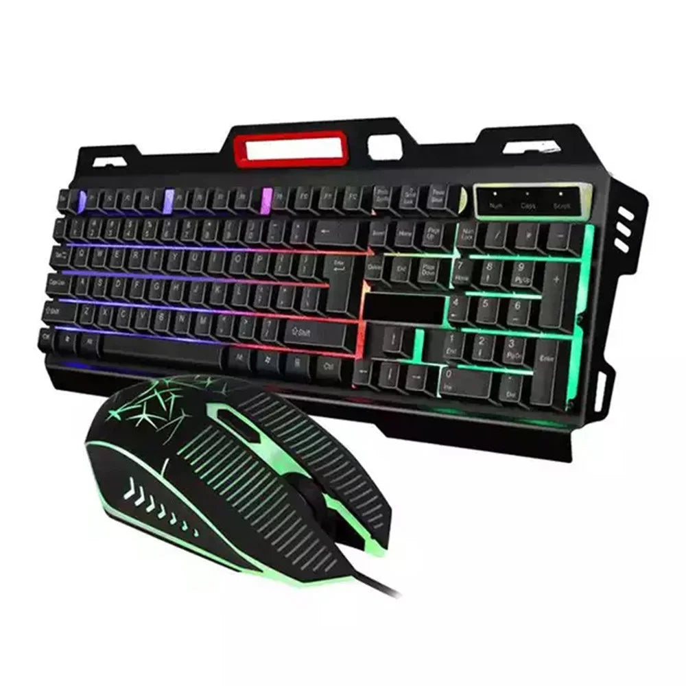 RGB Light 104 Keys USB Wired Gaming Keyboard and Wired Mouse Combo for PC Gamer Laptop Work - 1