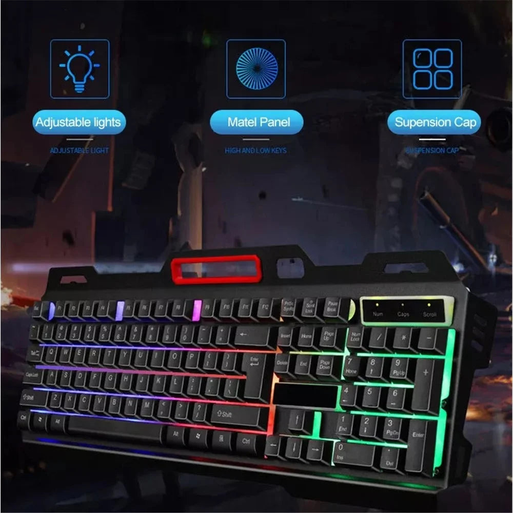 RGB Light 104 Keys USB Wired Gaming Keyboard and Wired Mouse Combo for PC Gamer Laptop Work - 2