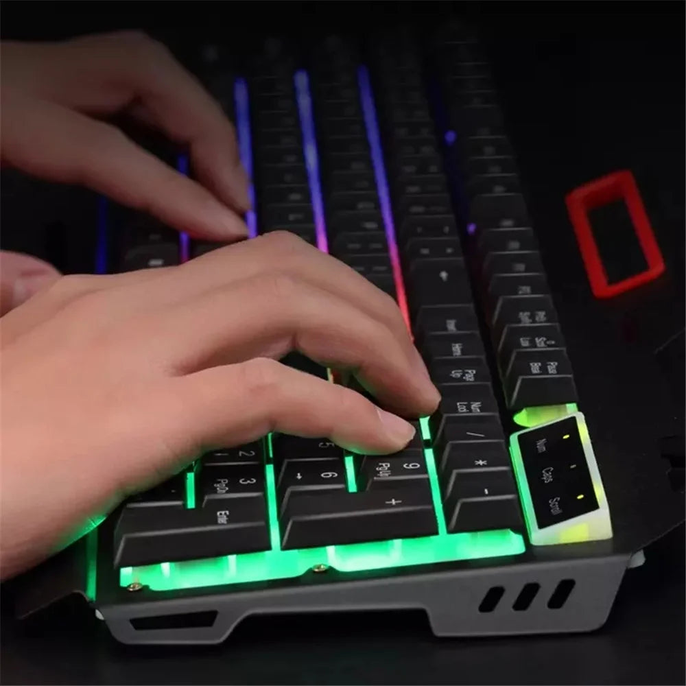 RGB Light 104 Keys USB Wired Gaming Keyboard and Wired Mouse Combo for PC Gamer Laptop Work - 5
