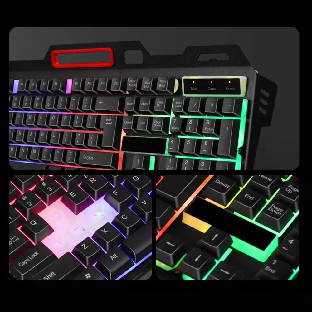 RGB Light 104 Keys USB Wired Gaming Keyboard and Wired Mouse Combo for PC Gamer Laptop Work - 6