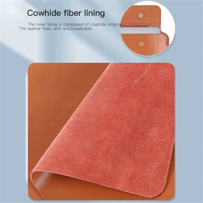 SS07 Laptop Sleeve for 13 inch Notebook, Cowhide Leather Waterproof Cover Horizontal Style Notebook Computer Case - Brown - 7