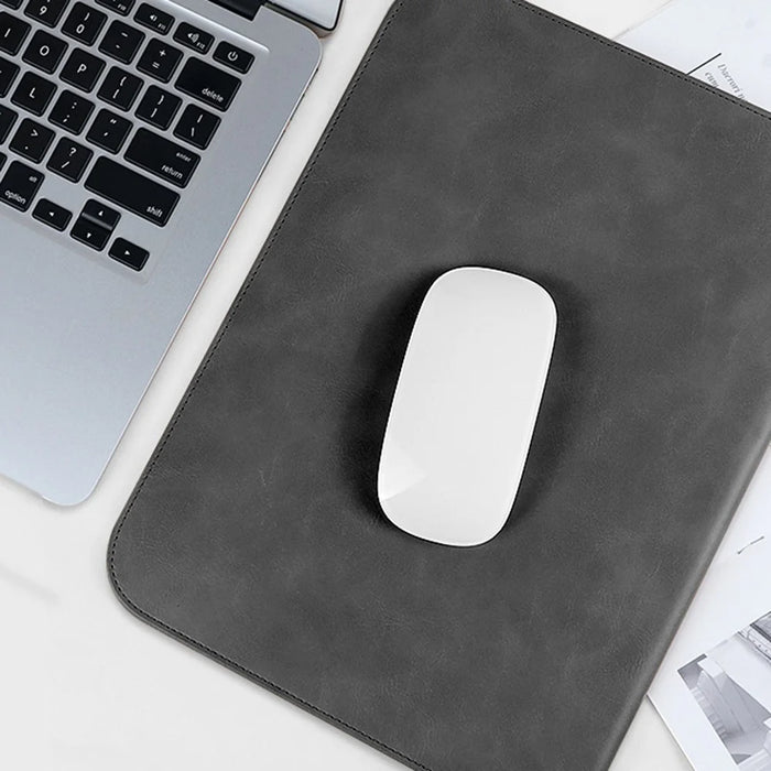 SS13 12 inch Laptop Sleeve Ultra-thin PU Leather Notebook PC Pouch Mouse Pad for Home and Office - Pink - 7