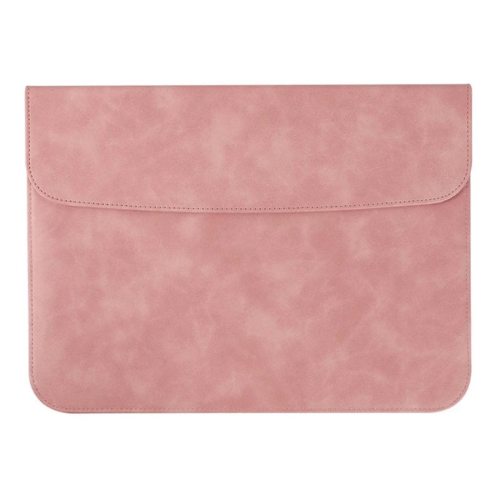 SS13 13.3 inch Laptop Sleeve Anti-Scratch PU Leather Ultra-Slim Notebook Computer Pouch Carrying Bag Smooth Mouse Pad - Pink - 1