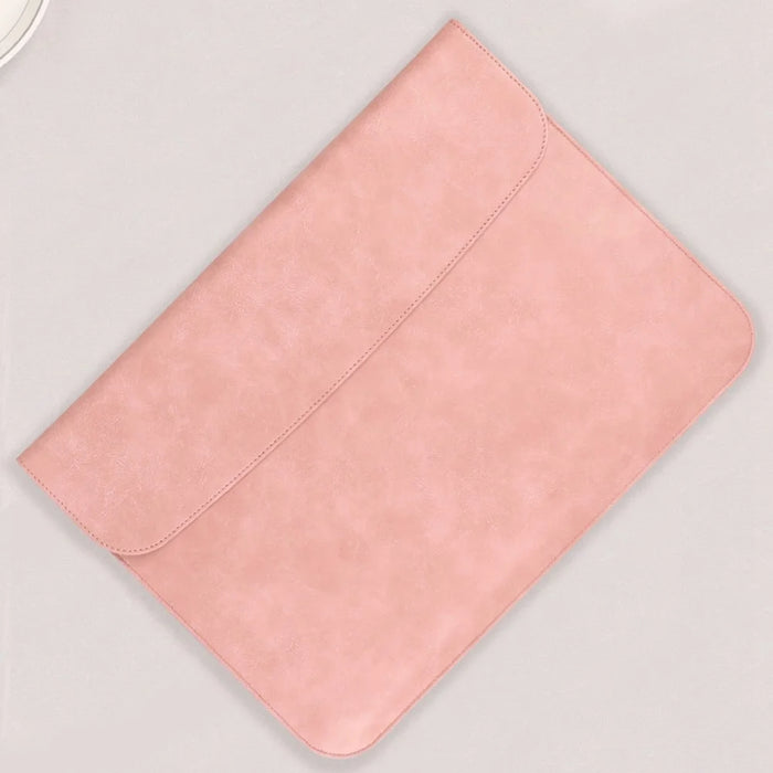 SS13 13.3 inch Laptop Sleeve Anti-Scratch PU Leather Ultra-Slim Notebook Computer Pouch Carrying Bag Smooth Mouse Pad - Pink - 5