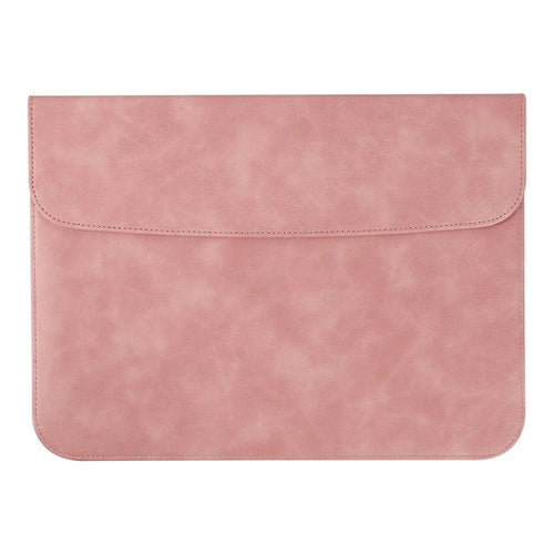 SS13 15.4 inch Laptop Case Sleeve Waterproof PU Leather Mouse Pad Notebook Computer Pouch Mouse Mat Thin Bag - Pink - 1