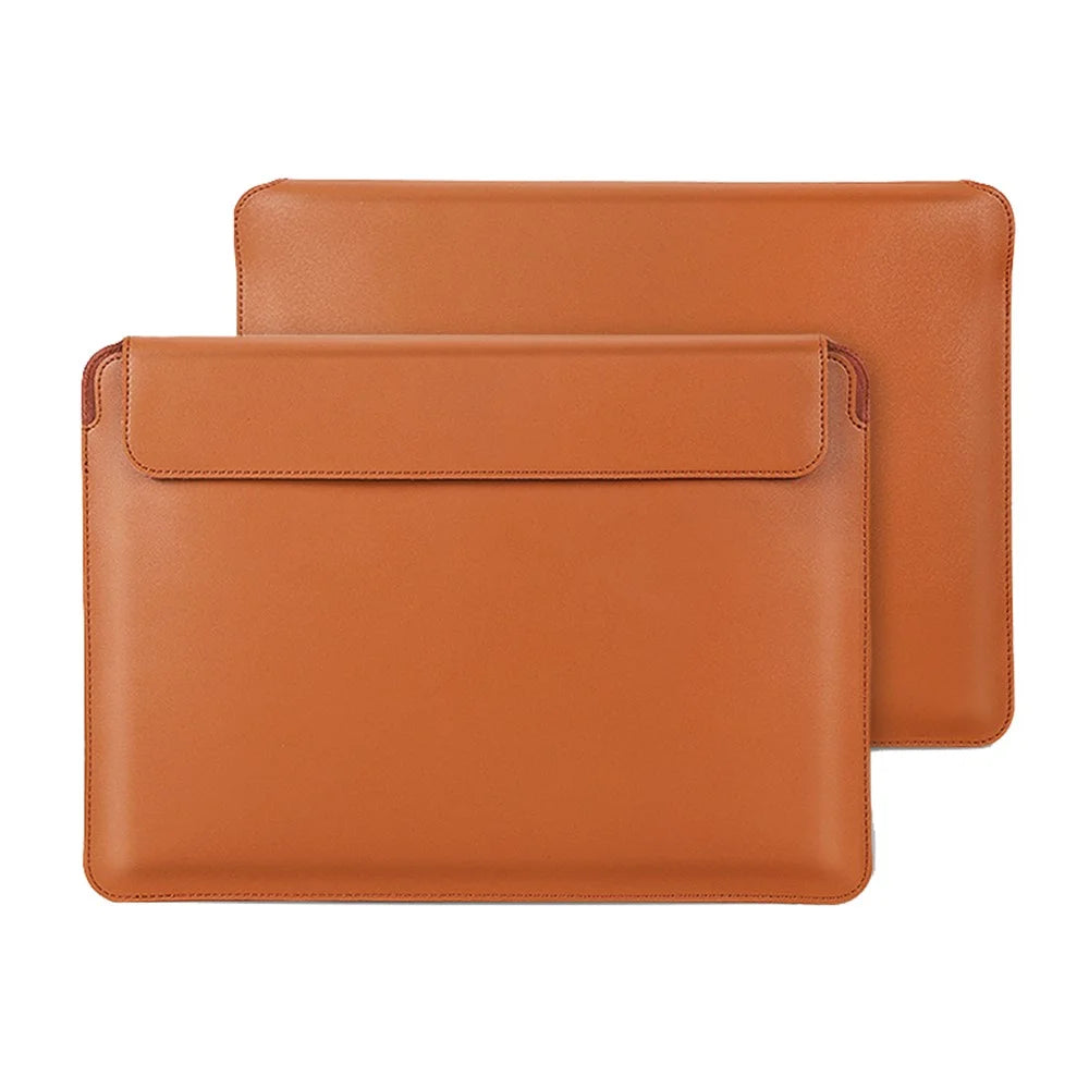 SS07 11-12 inch Laptop Sleeve for Microsoft Surface Go 1 / 2 / 3, Cowhide Leather Case Water Resistant Notebook Computer Carrying Bag - Brown - 1