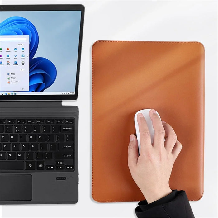 SS07 13 inch Laptop Sleeve for Microsoft Surface Pro 3 / 4 / 5 / 6 / 7 / 8 / X, Cowhide Leather Briefcase Carrying Bag Waterproof Anti-Scratch Computer Protective Skin - Brown - 2