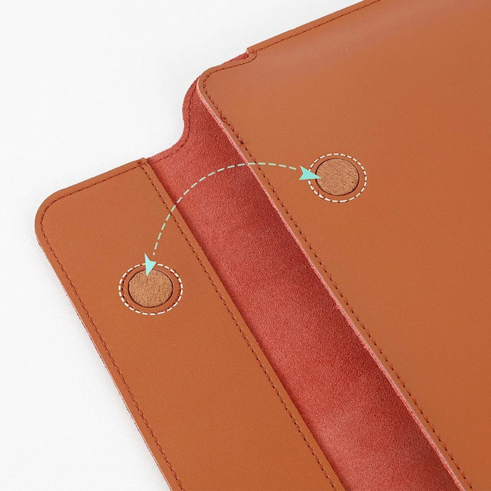 SS07 13 inch Laptop Sleeve for Microsoft Surface Pro 3 / 4 / 5 / 6 / 7 / 8 / X, Cowhide Leather Briefcase Carrying Bag Waterproof Anti-Scratch Computer Protective Skin - Brown - 4