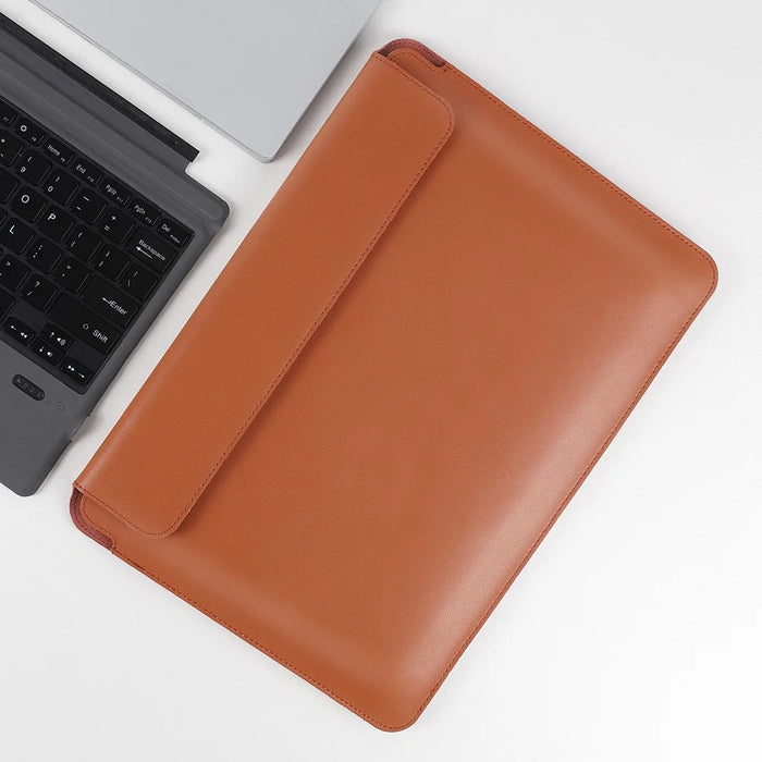 SS07 13 inch Laptop Sleeve for Microsoft Surface Pro 3 / 4 / 5 / 6 / 7 / 8 / X, Cowhide Leather Briefcase Carrying Bag Waterproof Anti-Scratch Computer Protective Skin - Brown - 5