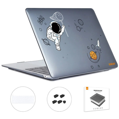 ENKAY HAT PRINCE For MacBook Pro 13-inch (2020) A2251 / A2289 / A2338 (EU Version) Protective Cover Astronaut Pattern Laptop Case with TPU Keyboard Film + Anti-dust Plugs - Astronaut No.2 - 1