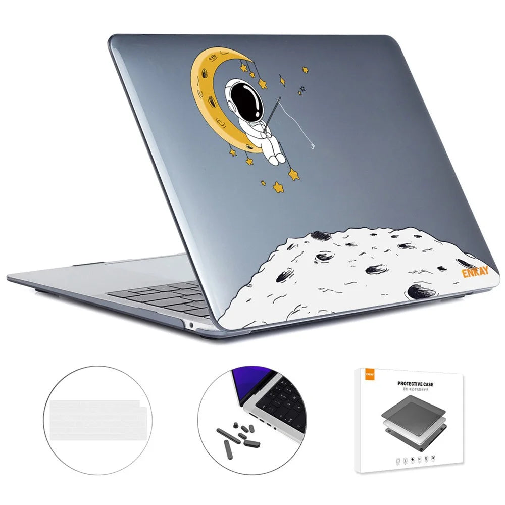 ENKAY HAT PRINCE For MacBook Air 13 inch (2026) A3449 / (2025) A3240 / (2024) A3113 / (2022) A2681 (EU) Laptop Case with TPU Keyboard Film - Astronaut No.3 - 1