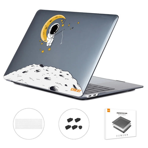 ENKAY HAT PRINCE Protective Case for MacBook Pro 15 inch (2016) A1707 / A1990 (US Version) Astronaut Pattern Anti-Drop Case with TPU Keyboard Film + Dust-Proof Plugs - Astronaut No.3 - 1